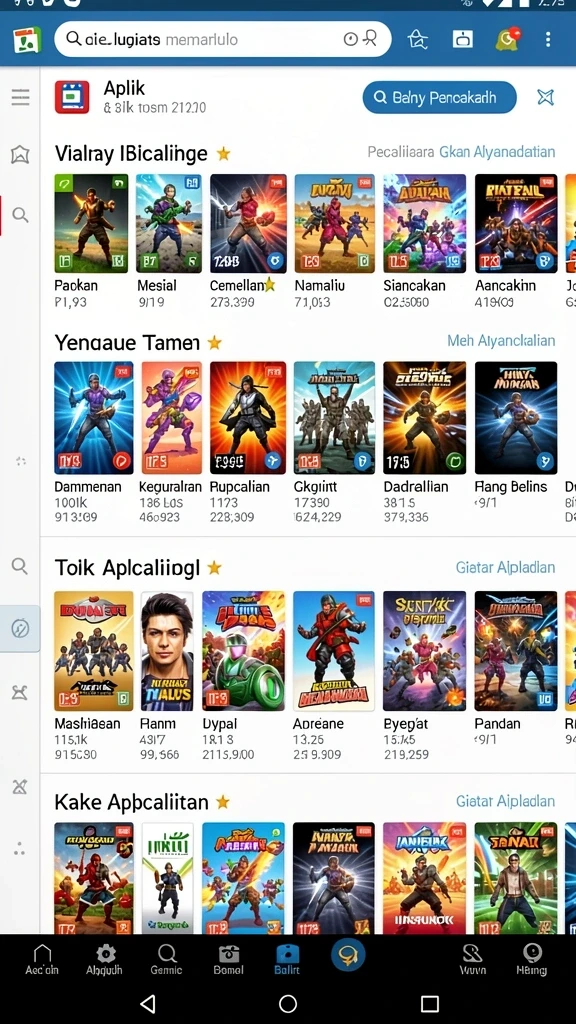 Gambar gameplay menunjukkan aksi seru di setiap level.