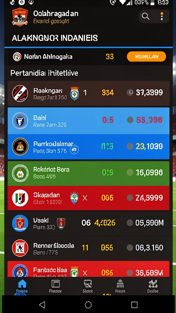 Menu permainan yang beragam dan mudah dinavigasi.